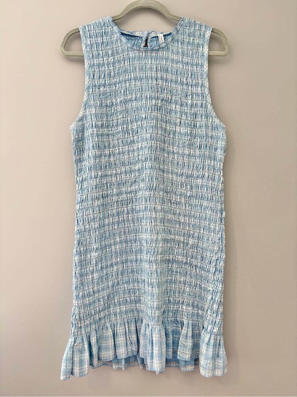 Plaid Smocked Mini Dress